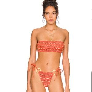 Orange Bandeau Bikini Set